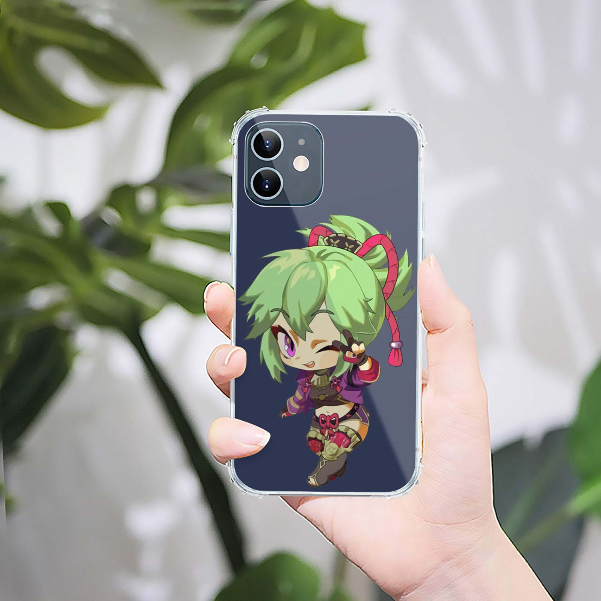 げんし神  久岐忍 くき しのぶ genshin Kuki Shinobu 【iPhone 12シリーズ対応】透明スマホケース（クリアソフトケース）